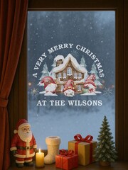 Personalised Christmas Gonk Window Sticker by Loveabode - Image 1 of 4