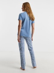 JD Williams Blue 2 Pack Value Pyjamas Set - Image 3 of 5