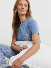JD Williams Blue 2 Pack Value Pyjamas Set - Image 5 of 5