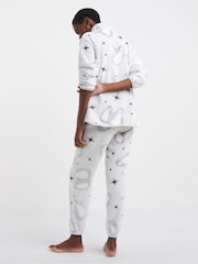 JD Williams Grey Pretty Secrets 1/4 Zip Fleece Twosie Pyjamas Set - Image 4 of 4