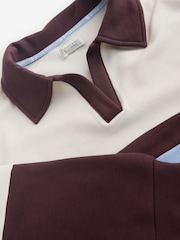 B by Ted Baker Chocolate Brown/Blue Modal Blend Rugby Shirt - Image 6 of 8