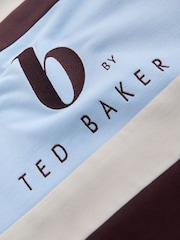 B by Ted Baker Chocolate Brown/Blue Modal Blend Rugby Shirt - Image 7 of 8