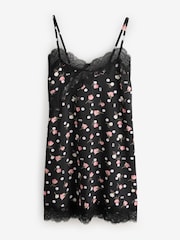 B by Ted Baker Mono Spot Viscose Blend Lace Night Slip - Image 1 of 5