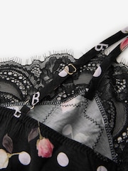 B by Ted Baker Mono Spot Viscose Blend Lace Night Slip - Image 3 of 5