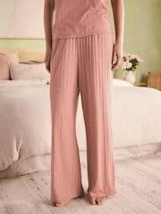 B by Ted Baker Pink Marl Viscose Blend Lounge Wide Leg Trousers - Εικόνα 3 από 5
