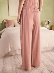 B by Ted Baker Pink Marl Viscose Blend Lounge Wide Leg Trousers - Εικόνα 4 από 5
