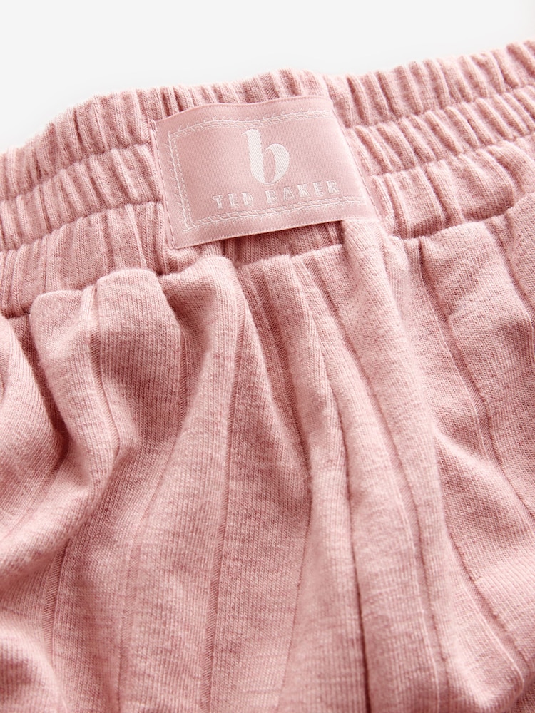 B by Ted Baker Pink Marl Viscose Blend Lounge Wide Leg Trousers - Image 8 of 8