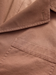 Tan Brown Relaxed Fit Garment Dyed Blazer with Linen - Image 8 of 10