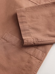 Tan Brown Relaxed Fit Garment Dyed Blazer with Linen - Image 9 of 10