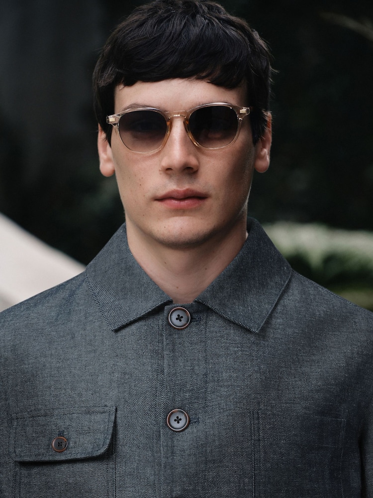 Niebieski indygo - Teksturowana kurtka typu chore - Obraz 4 z 4 Niebieski indygo - Teksturowana kurtka typu chore - Obraz 4 z 4