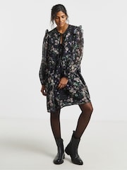 Simply Be Black Bow Detail Mini Skater Dress - Image 1 of 5