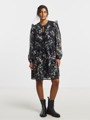 Simply Be Black Bow Detail Mini Skater Dress - Image 4 of 5