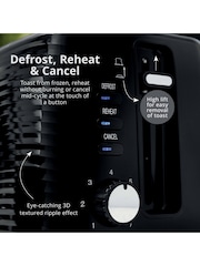 Swan Black Wave 2-Slice Toaster - Image 4 of 7