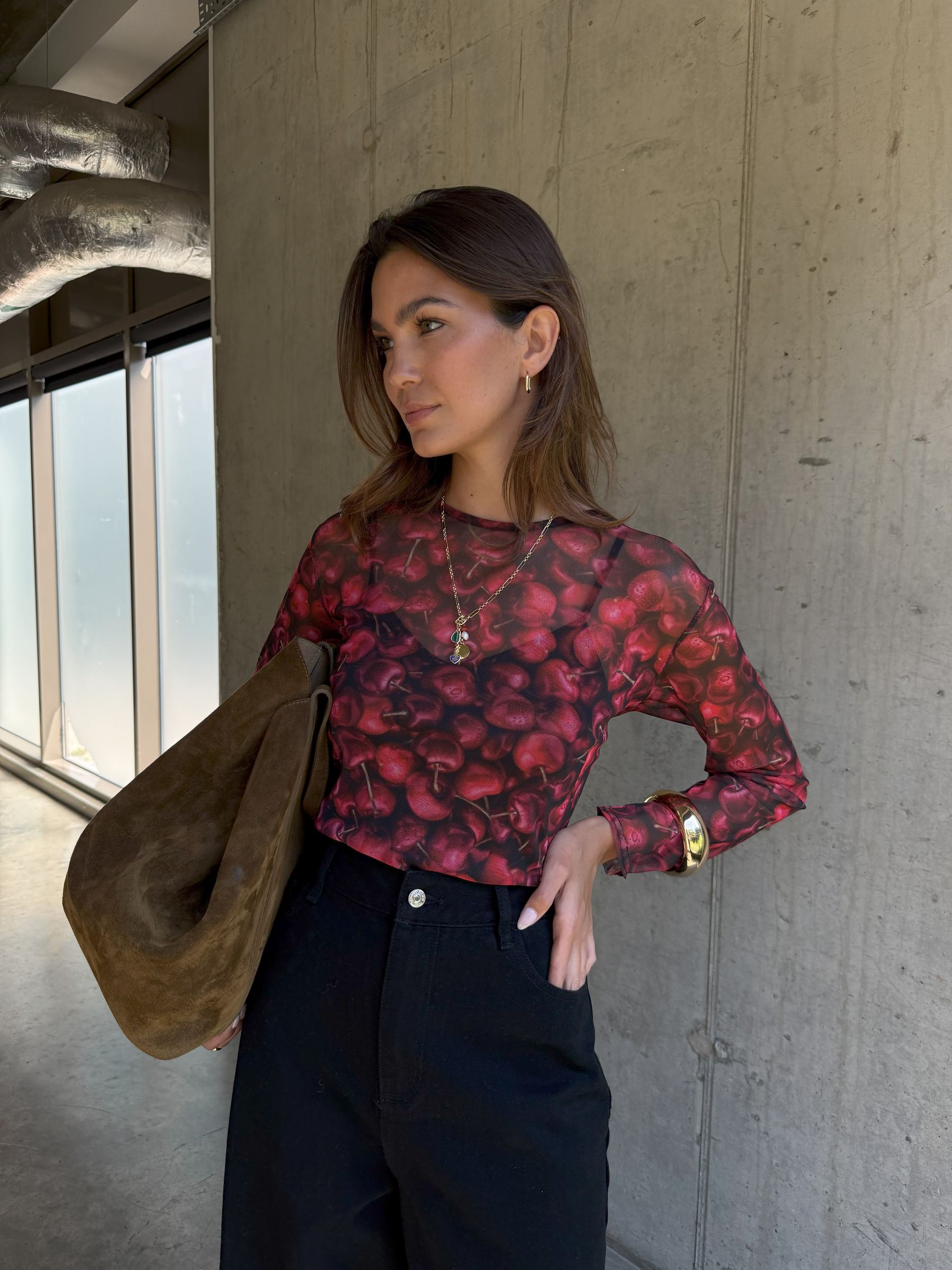 Buy Never Fully Dressed Red Cherry Mesh Top from Next Italy