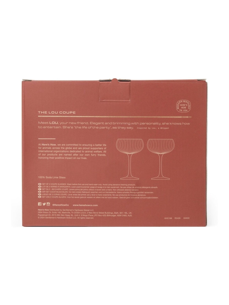 Here''s How Set of 2 Amber The Lou Coupe Glasses - Image 2 of 3 Here''s How Set of 2 Amber The Lou Coupe Glasses - Image 2 of 3