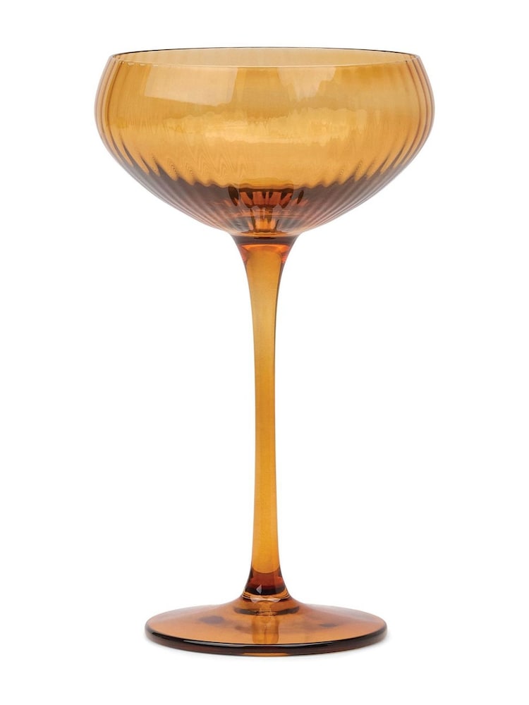 Here''s How Set of 2 Amber The Lou Coupe Glasses - Image 3 of 3 Here''s How Set of 2 Amber The Lou Coupe Glasses - Image 3 of 3