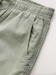 Green Relaxed Fit Linen Cotton Blend Trousers With Elasticated Waist - Image 3 of 3
