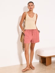 Lipsy Dusky Pink Touch of Linen Shorts - Image 2 of 4
