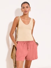 Lipsy Dusky Pink Touch of Linen Shorts - Image 3 of 4