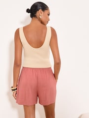 Lipsy Dusky Pink Touch of Linen Shorts - Image 4 of 4
