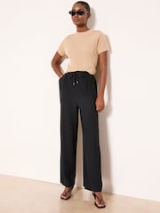 Lipsy Navy  Wide Leg Touch of Linen Trousers - Image 1 of 4