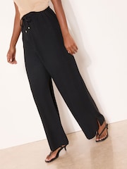 Lipsy Navy  Wide Leg Touch of Linen Trousers - Image 2 of 4