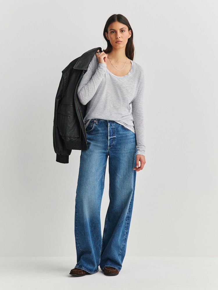 Grau - American Vintage Jacksonville Scoop T-Shirt - Bild 2 von 6