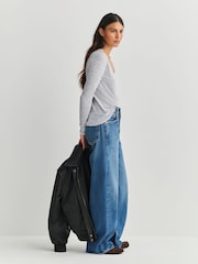 Grau - American Vintage Jacksonville Scoop T-Shirt - Bild 4 von 6