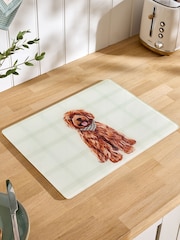 Natural Louie the Labradoodle Glass Worktop Saver - Image 2 of 4