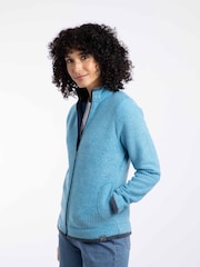 Weird Fish Blue Ariana Full Zip Grid Fleece - Image 1 of 7