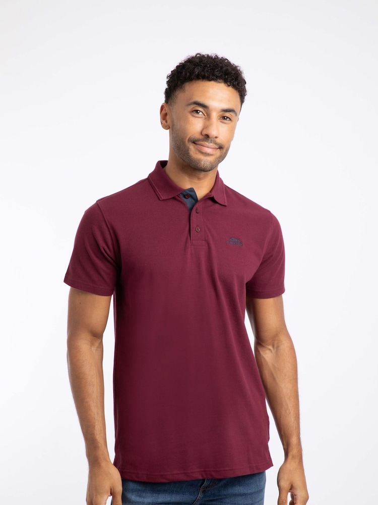 Weird Fish Red Miles Pique Polo Shirt - Image 1 of 7 Weird Fish Red Miles Pique Polo Shirt - Image 1 of 7