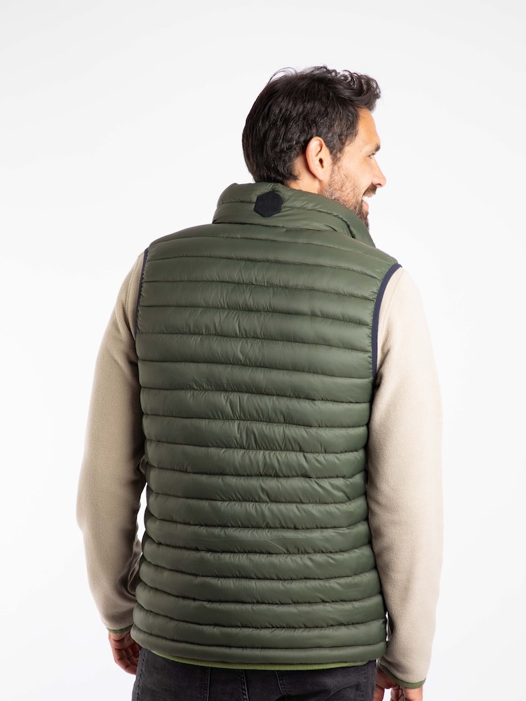 Weird Fish Green Langtree Lightweight Showerproof Padded Gilet - Image 2 of 7 Weird Fish Green Langtree Lightweight Showerproof Padded Gilet - Image 2 of 7