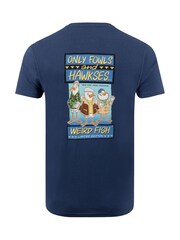 Weird Fish Blue Only Fowls and Hawkses Back Print Artist T-Shirt - Image 5 of 6