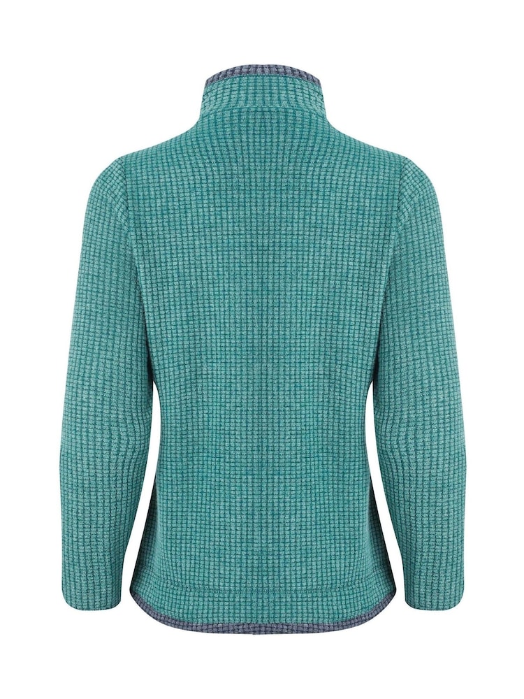 Weird Fish Green Ariana Full Zip Grid Fleece - Image 7 of 7