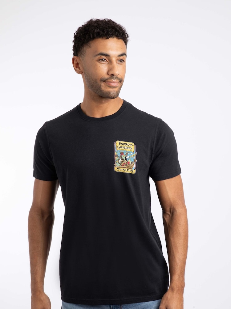 Weird Fish Black Parrots of the Caribbean Back Print Artist T-Shirt - Image 1 of 6 Weird Fish Black Parrots of the Caribbean Back Print Artist T-Shirt - Image 1 of 6