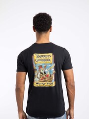 Weird Fish Black Parrots of the Caribbean Back Print Artist T-Shirt - Image 3 of 6