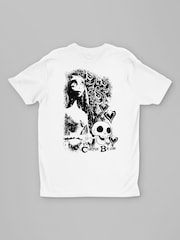 All + Every White Corpse Bride Emily Skulls Back Print T-Shirt - Image 3 of 4