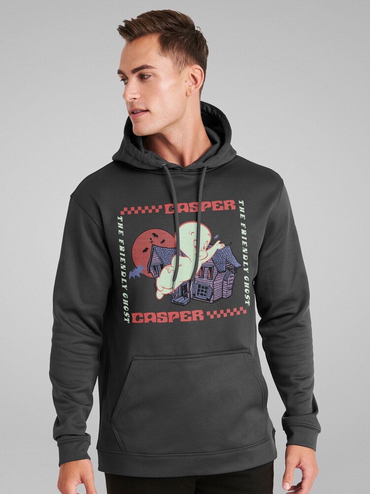 All + Every Grey Casper The Friendly Ghost Check Square Hooded Sweatshirt - Image 1 of 4 All + Every Grey Casper The Friendly Ghost Check Square Hooded Sweatshirt - Image 1 of 4