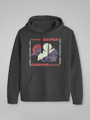 All + Every Grey Casper The Friendly Ghost Check Square Hooded Sweatshirt - Image 3 of 4
