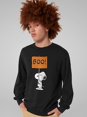 All + Every Black Peanuts Halloween Boo Snoopy Sweatshirt - Image 2 of 4