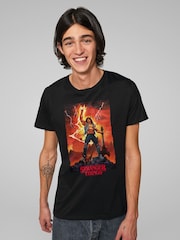 All + Every Black Stranger Things Ripped Eddie Munson Guitar Fantasy Scene T-Shirt - Image 2 of 4