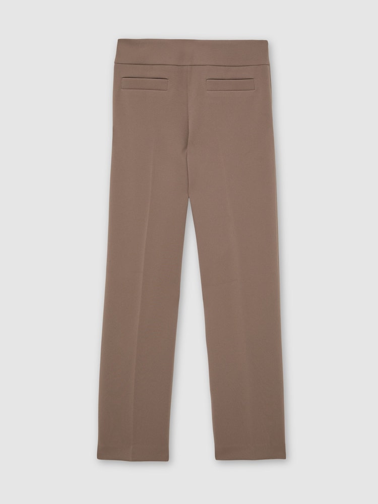 Reiss Taupe Neutral Rosemary Welt-Pocket Tapered Trousers - Image 2 of 6