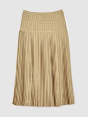Reiss Gold Eva Pleated Midi Skirt - Image 2 of 7