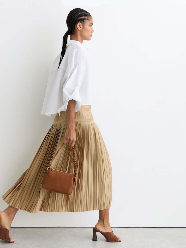 closet gold pleated skirt dress All that Glitters Pleated Skirt in Gold AS main image 1