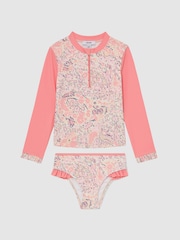Reiss Pink Print Nola Rash Vests - Image 3 of 3