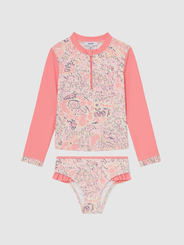 Reiss Pink Print Nola Rash Vests - Image 3 of 3 Reiss Pink Print Nola Rash Vests - Image 3 of 3
