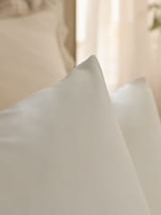 Cream Cotton Rich Plain Duvet Cover and Pillowcase Set - Image 3 of 4