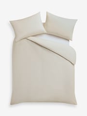 Cream Cotton Rich Plain Duvet Cover and Pillowcase Set - Image 4 of 4