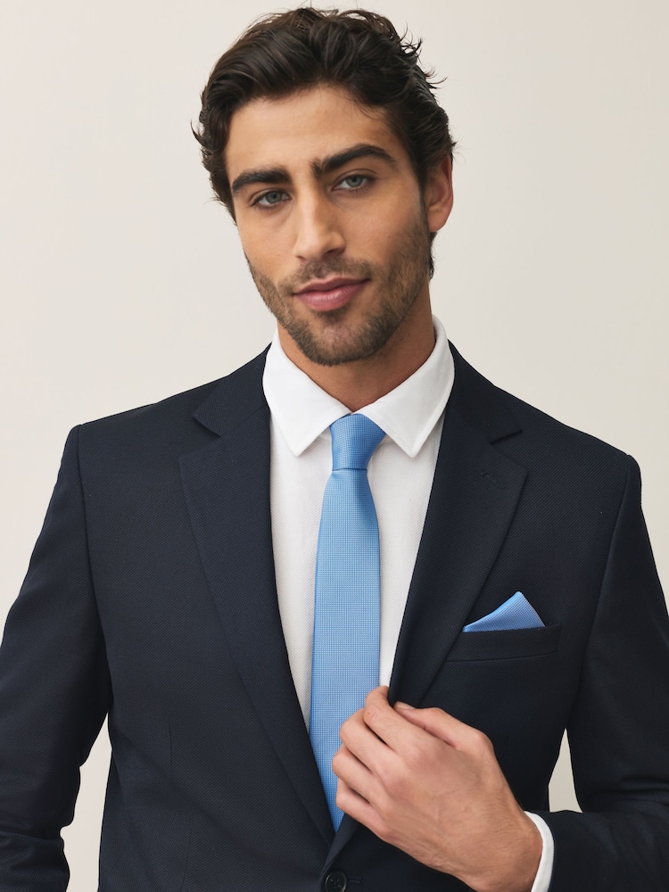 Navy/Burgundy Red Textured Ties 2 Pack - Image 2 of 6