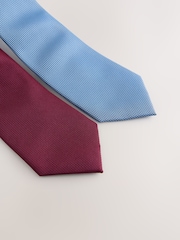 Navy/Burgundy Red Textured Ties 2 Pack - Image 5 of 6
